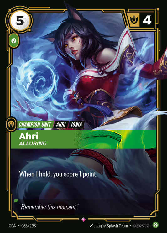 Ahri CHAMPION UNIT OGN 066/298